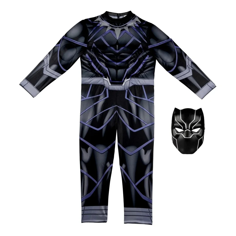 Marvel Black Panther Costume Kids Medium 8 Padded Jumpsuit Mask Jazwares